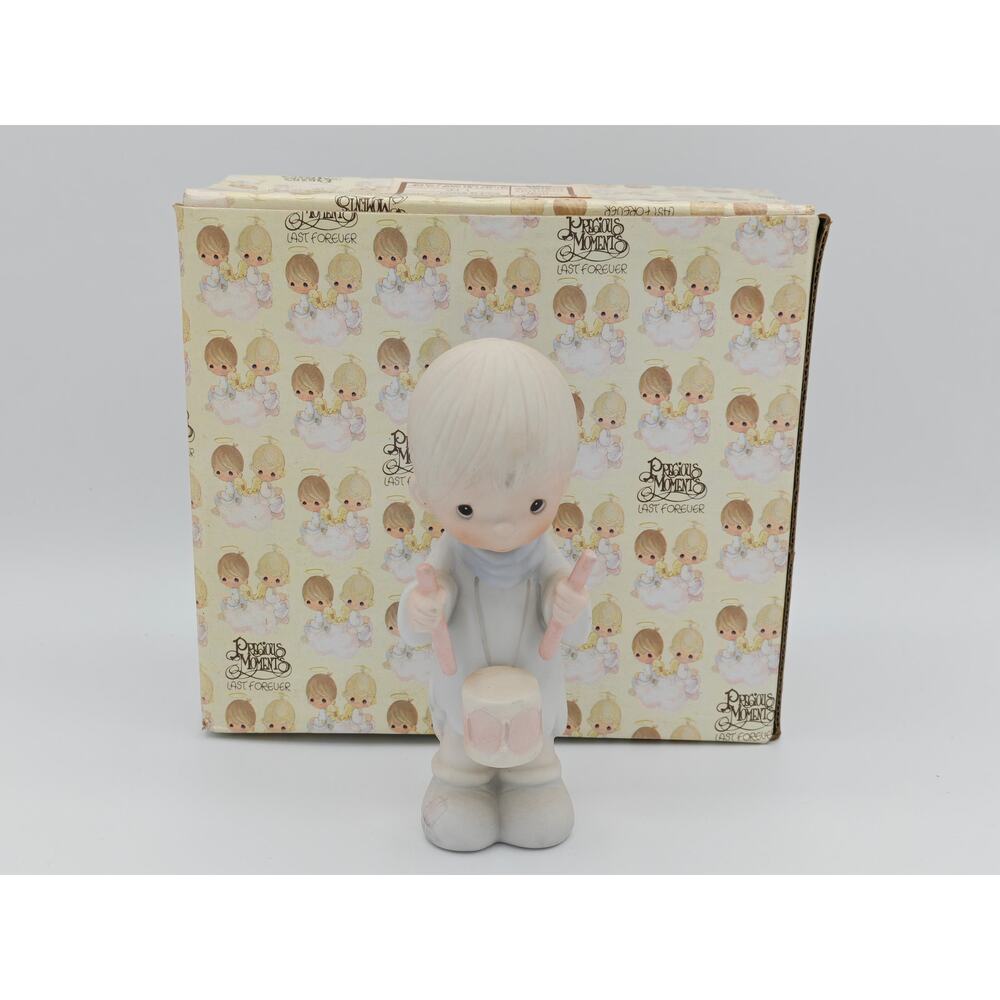 Precious Moments E-2360 Ill Play My Drum For Him Jonathan‎ David Enesco 1982